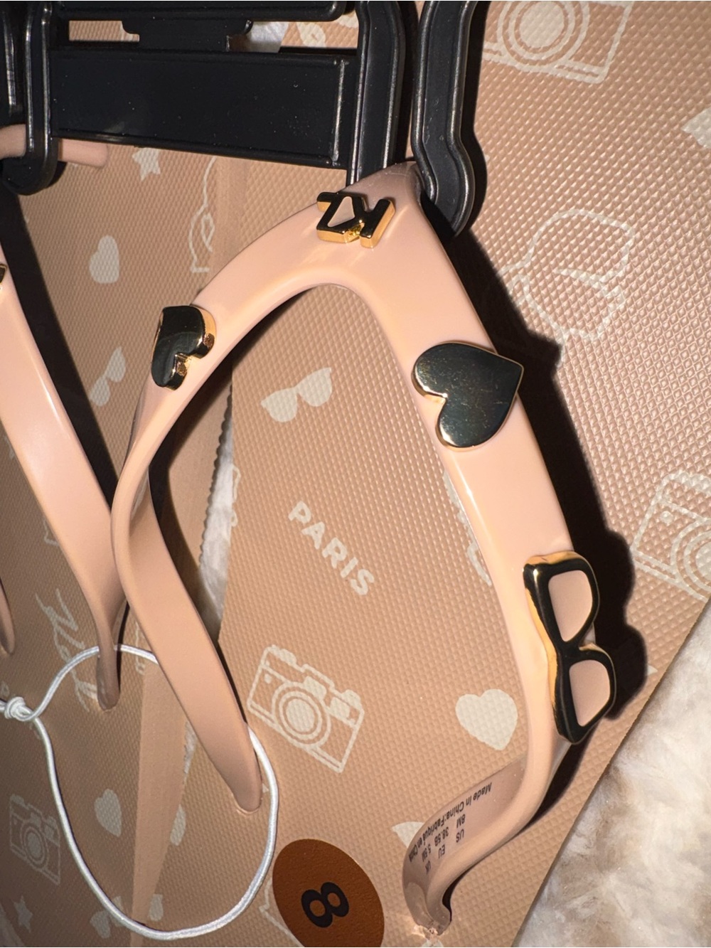 Karl Lagerfeld Nude Logo Flip Flop Sandals - Picture 3 of 7